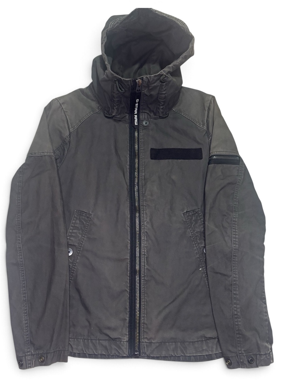 G-Star Raw Batt Hooded Overshirt Size S Gray Jacket